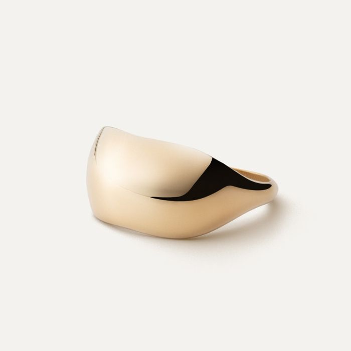 Smooth wide ring - XENIA x GIORRE, silver 925 with gold plating