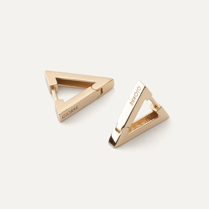 Geometric triangle earrings - small, silver 925 gold plated