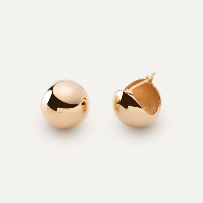 Ball earring, sterling silver 925, gold plated