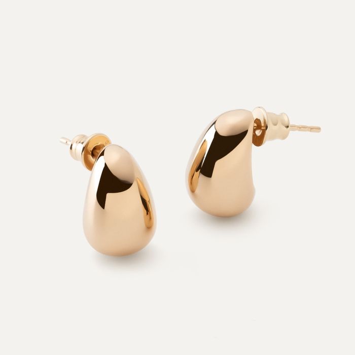 Teardrop earring, sterling silver 925, gold plated