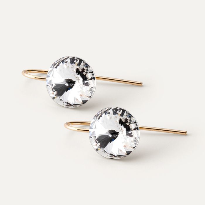 Rivoli 10 mm earrings, sterling silver 925 gold plated