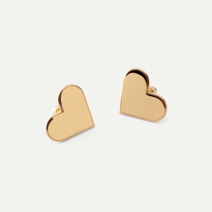 Small heart earrings, sterling silver 925 gold plated