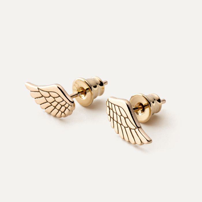 Silver earrings angel wings gold plated