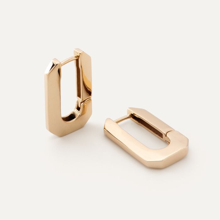 Earrings medium rectangles - XENIA x GIORRE, silver 925 gold plated