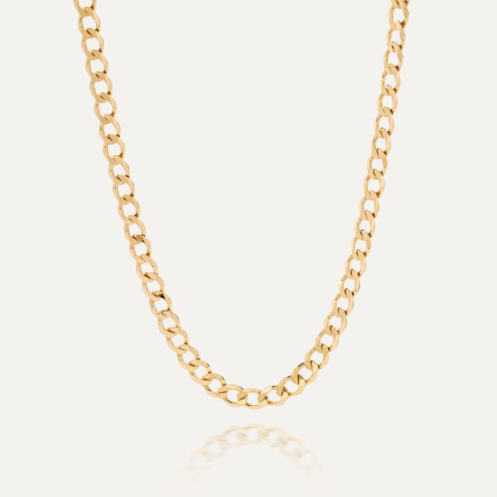 Silver chain necklace curb gold plated