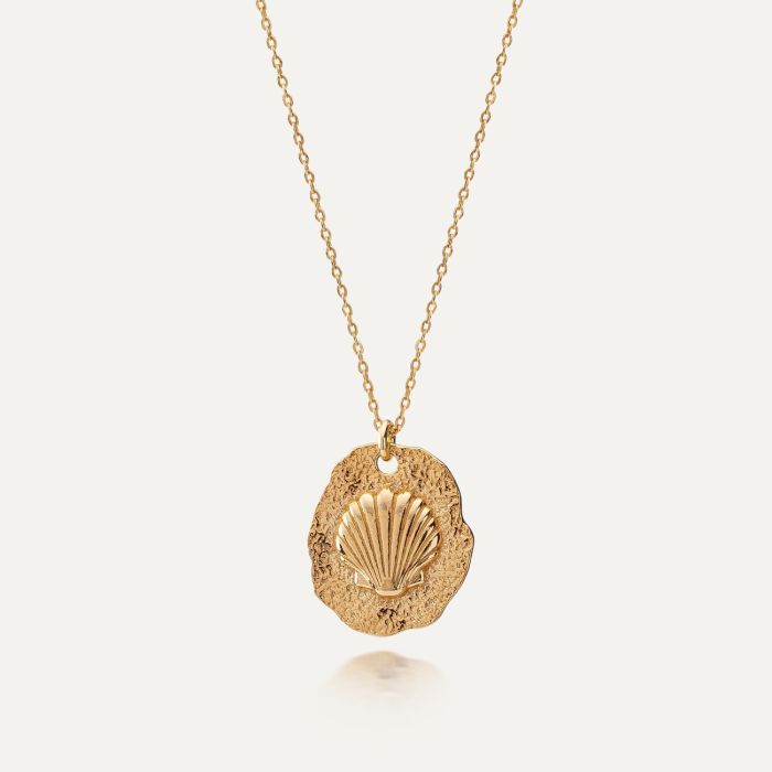 Seashell necklace, sterling silver 925 gold plated| GIORRE 2704