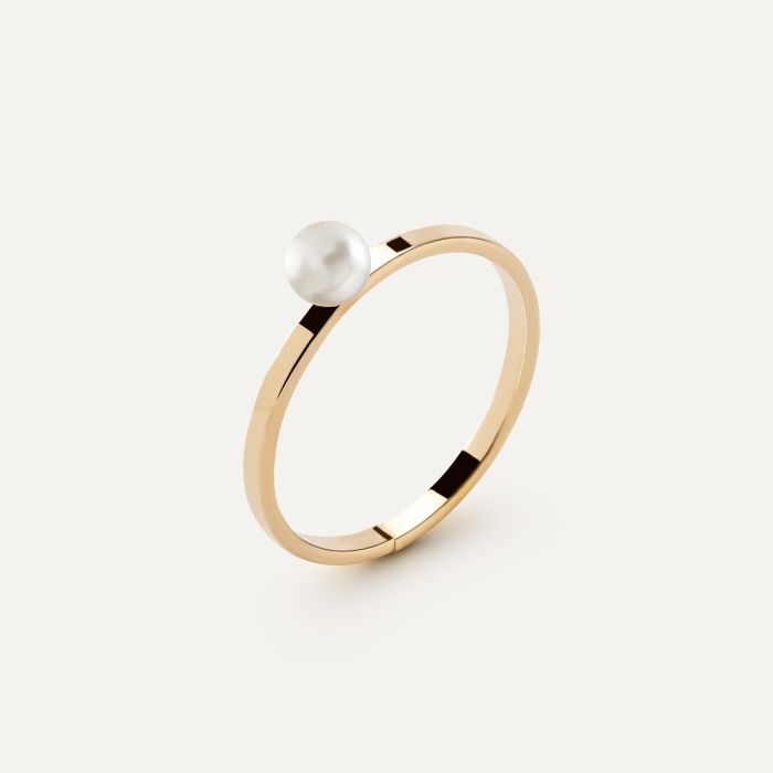 Pearl ring, silver 925 gold plated