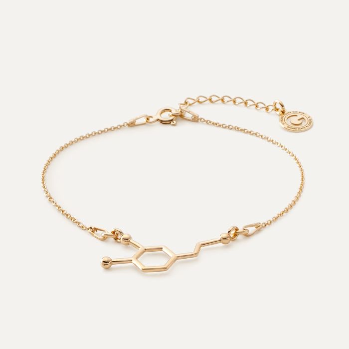 Dopamine bracelet, sterling silver 925 gold plated