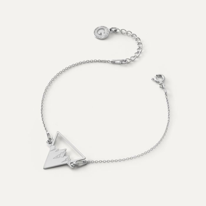 Barcelet - mountains, sterling silver 925 platinum plated