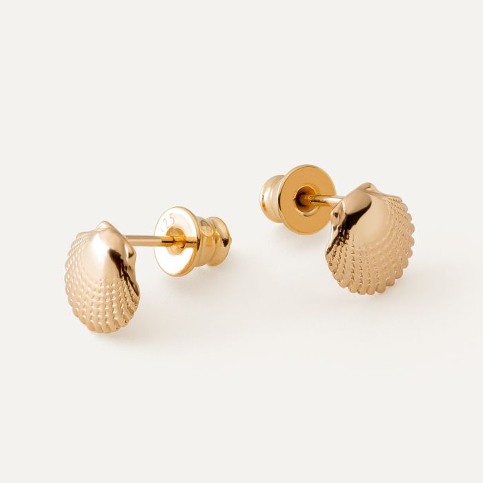 Shell earrings, sterling silver 925 gold plated