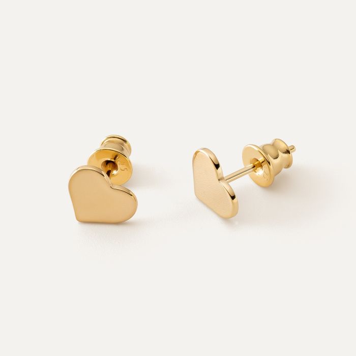 Heart earrings with engraved, silver 925 gold plated