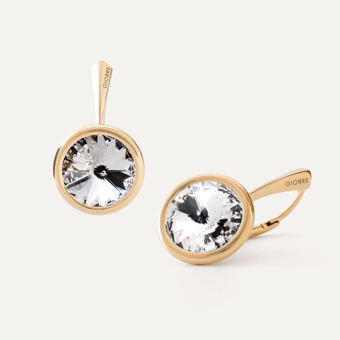 Rivoli earrings, sterling silver 925 gold plated