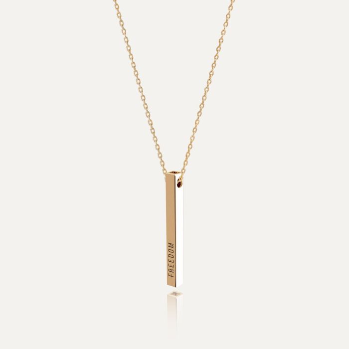 Silver celebrity necklace - tube with engraving gold plated