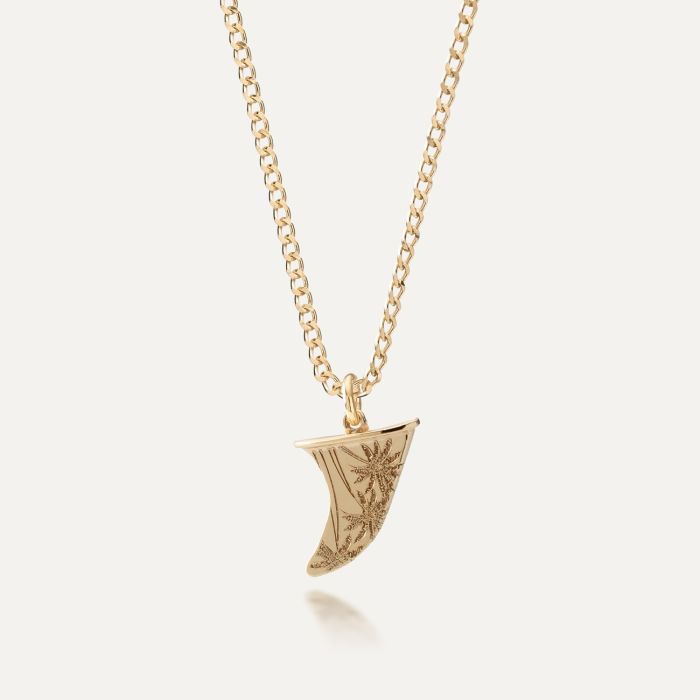 Silver surfing fin necklace gold plated