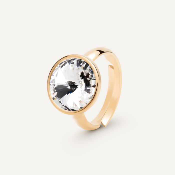 Rivoli 10 mm ring, sterling silver 925 gold plated