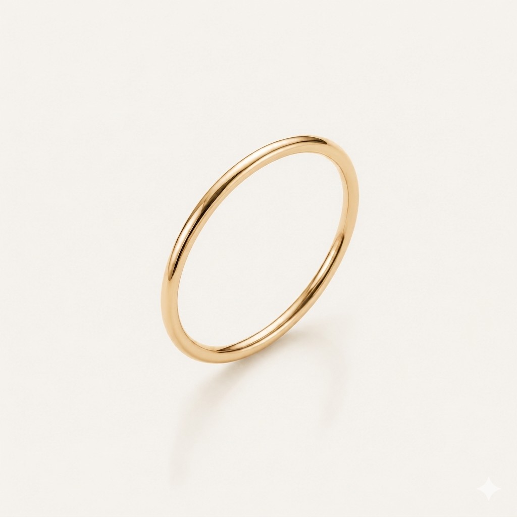 Midi Knuckle Ring 1 mm aus 925er Sterlingsilber mit Vergoldung