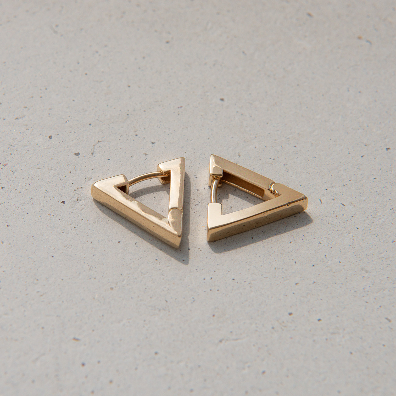 Silver triangle earrings