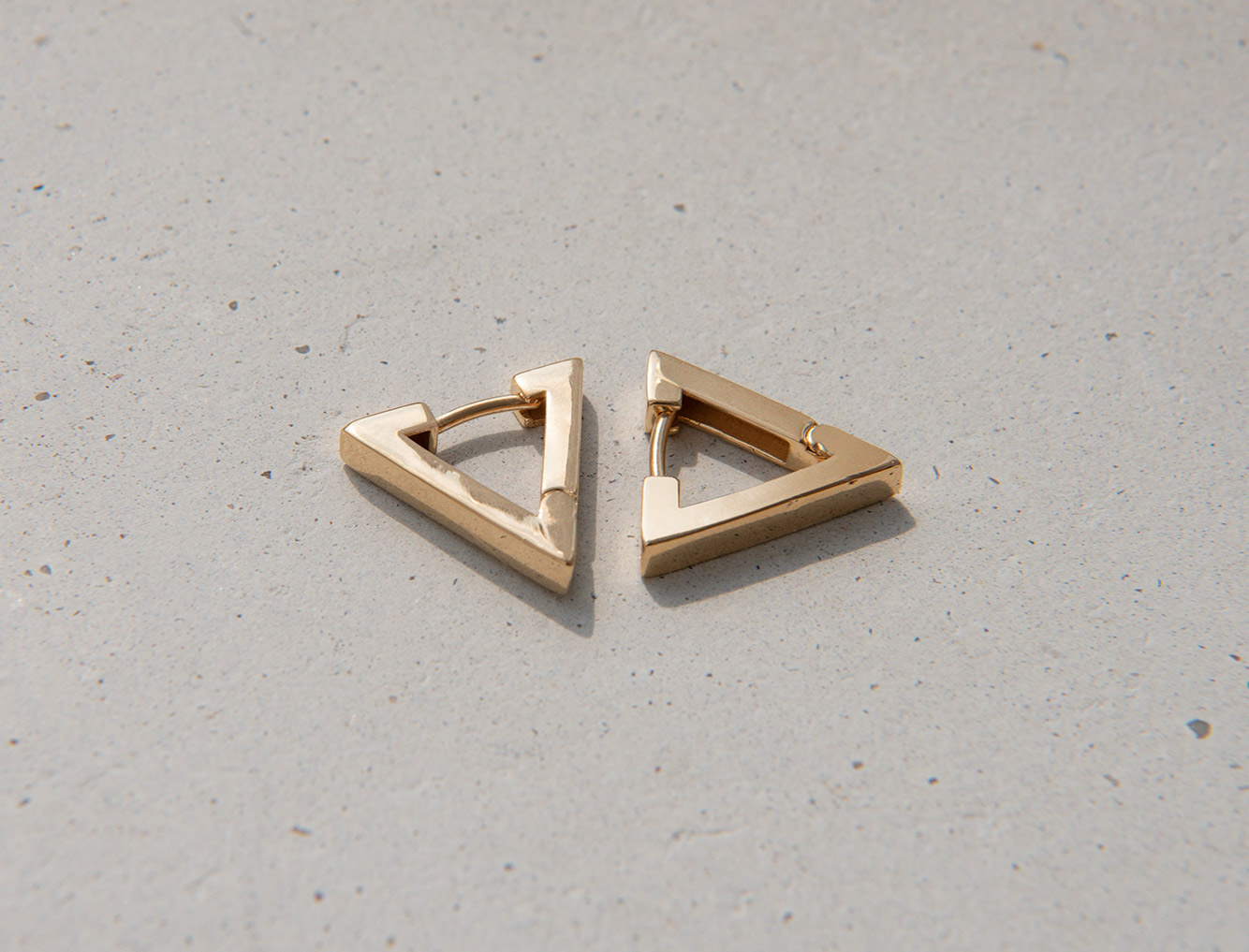 Silver triangle earrings