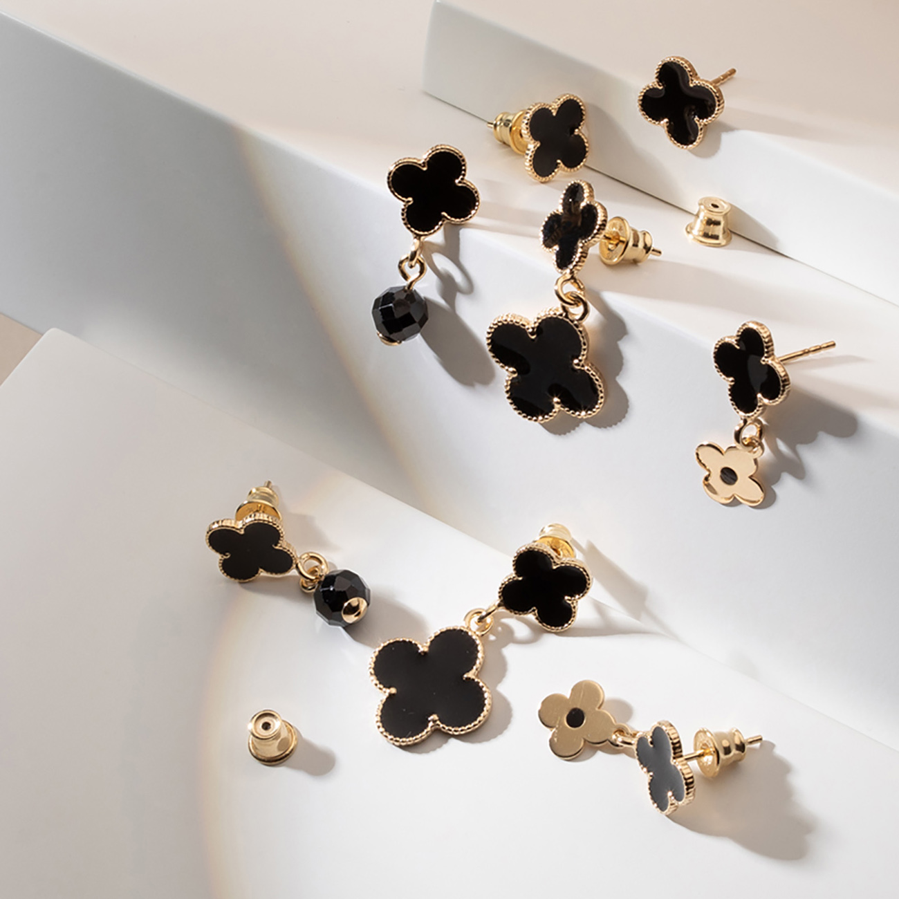 four leaf clover earrings silver clover jewellery collection