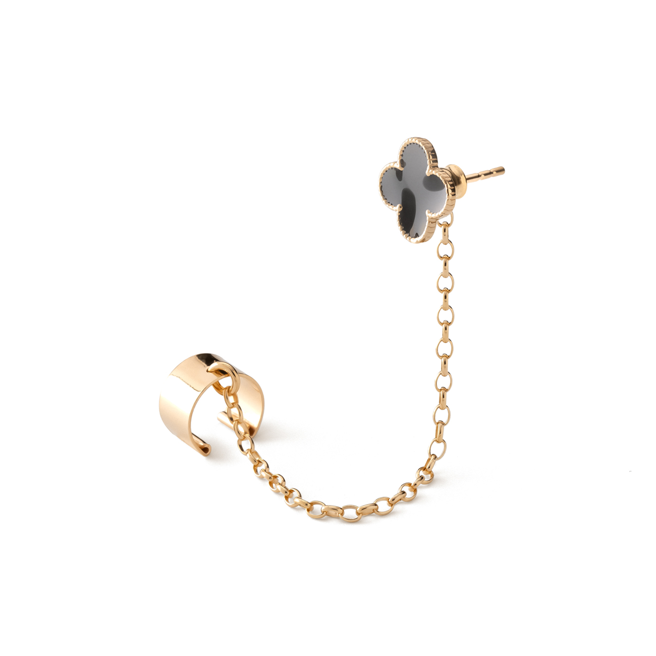 yellow gold clover jewellery gold plated resin earrings