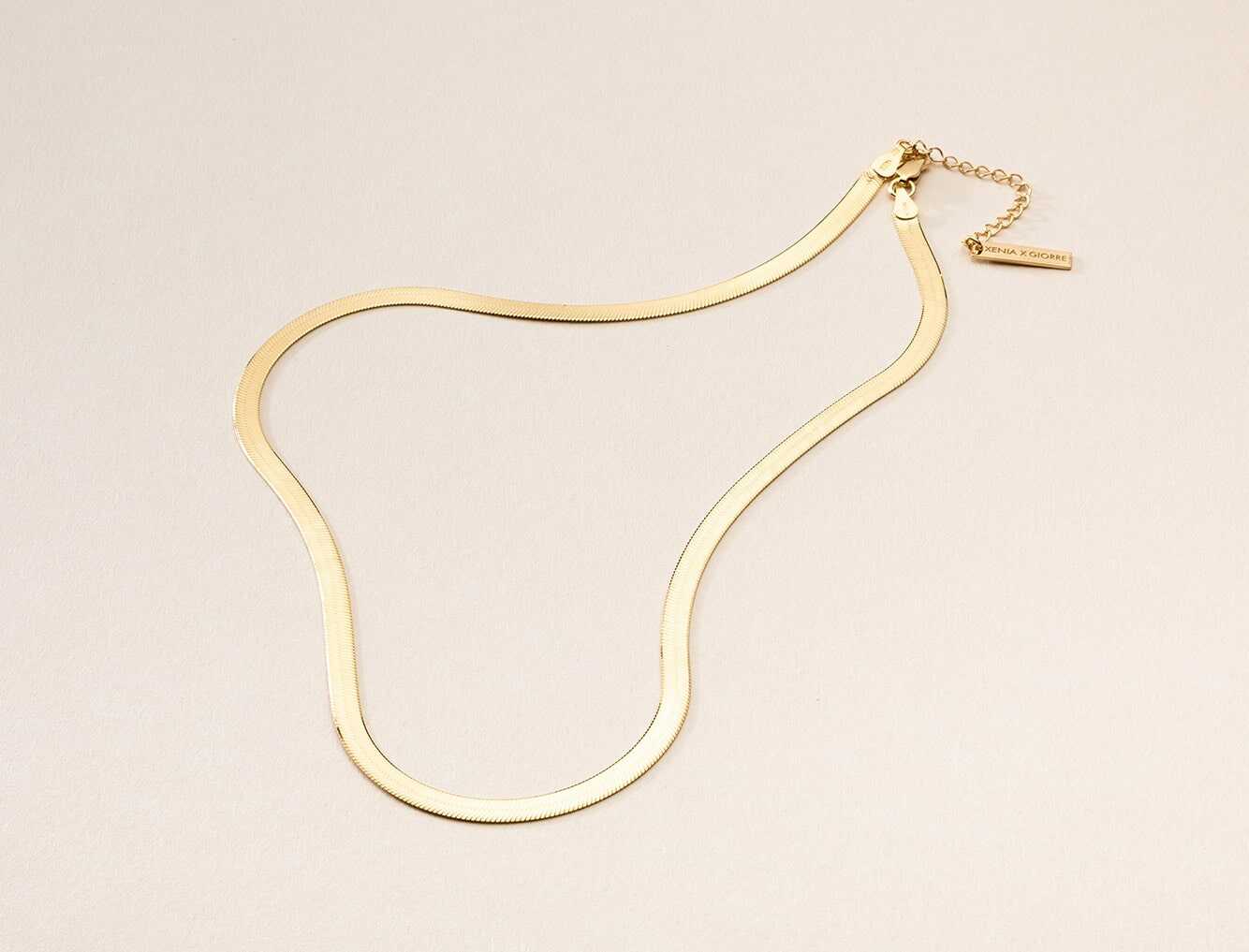 Silver choker flat chain, XENIA x GIORRE